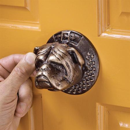 DESIGN TOSCANO Bulldog Authentic Foundry Iron Door Knocker SP28007